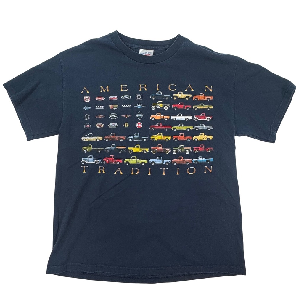 Tennessee River Mens L American Tradition Vintage Truck Graphic T-Shirt Black